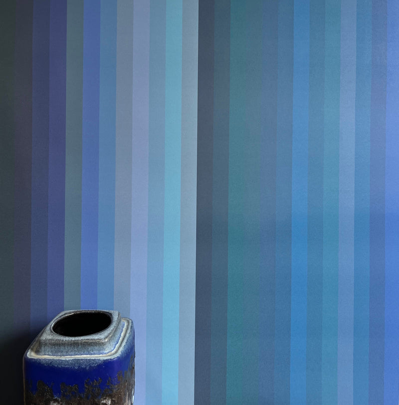 Tonal Stripe Wallpaper - Indigo