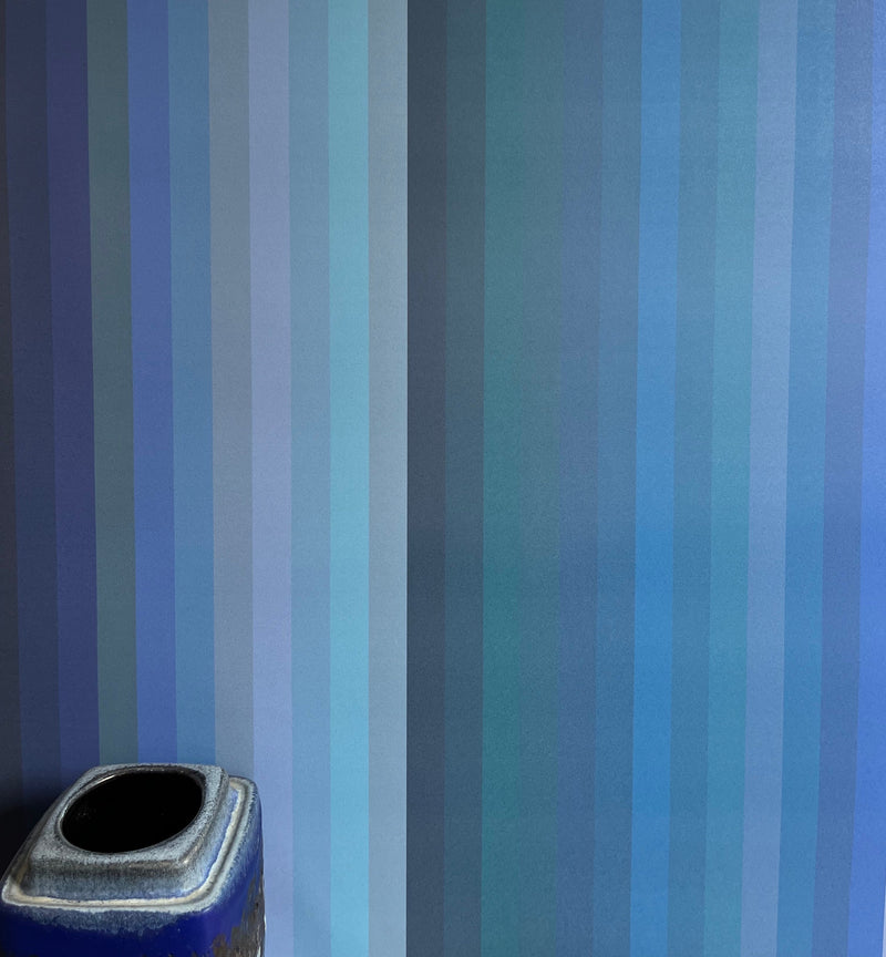 Tonal Stripe Wallpaper - Indigo