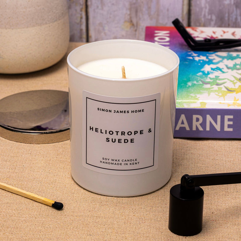 Heliotrope & Suede Candle - Handmade Soy Wax