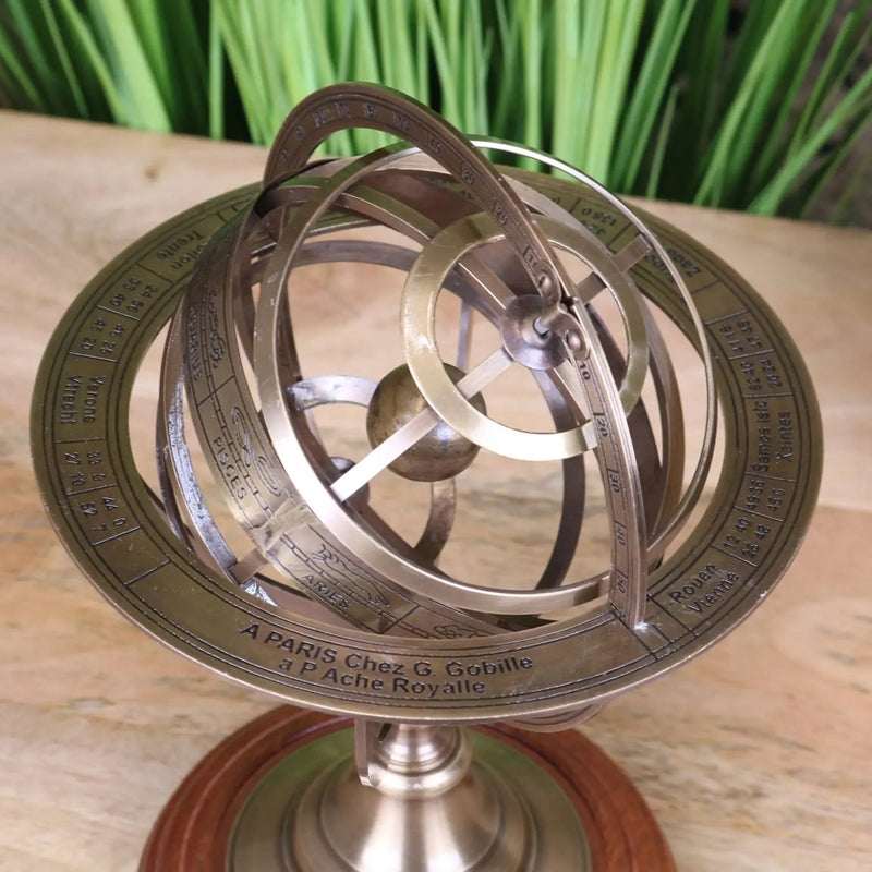 Ponnur Large Brass Armillary Sphere Ornament 30cm