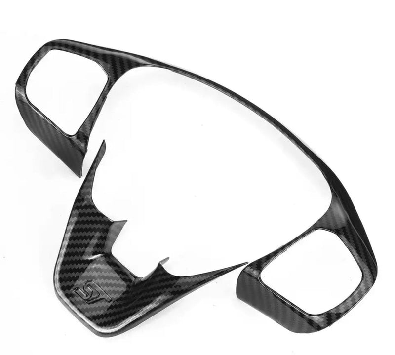 Transit Custom Facelift - Carbon Fibre Look Steering Wheel Trim Surrounds