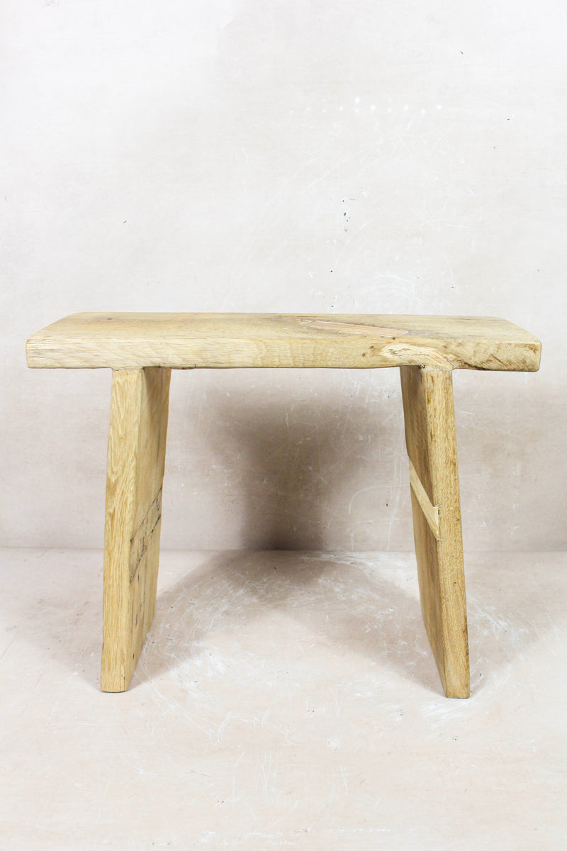 Vintage Rustic Square Elm Wood Stool - 133