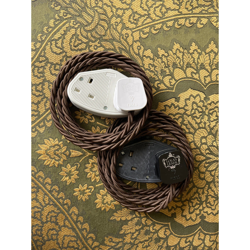 Espresso - Lola's Leads Fabric Extension Cable