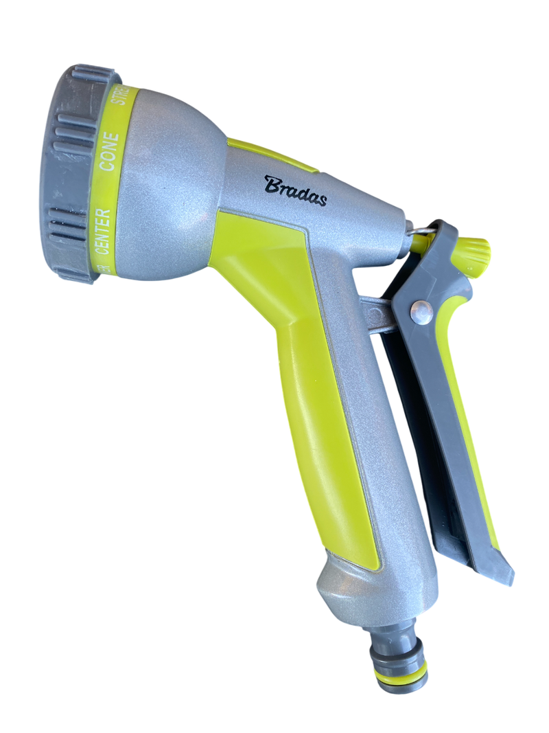 Hose Gun Water Sprayer 8-Function Metal, Lime