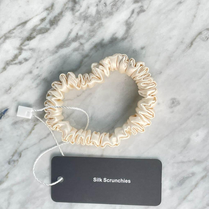 Champagne Silk Scrunchie - Skinny