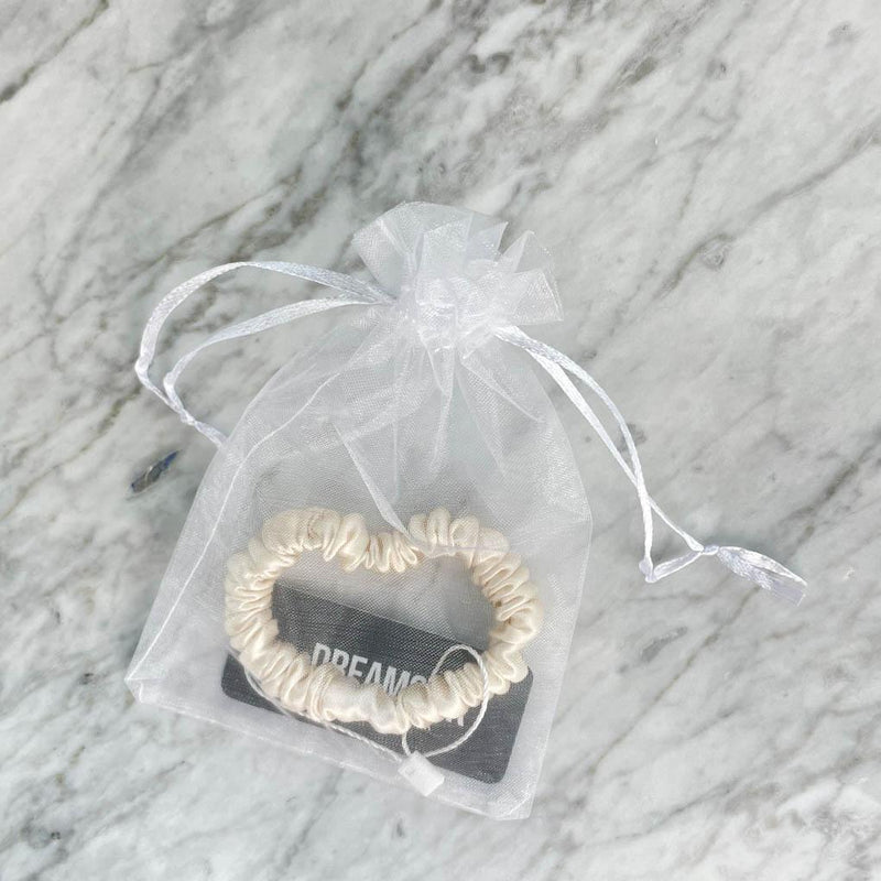 Champagne Silk Scrunchie - Skinny