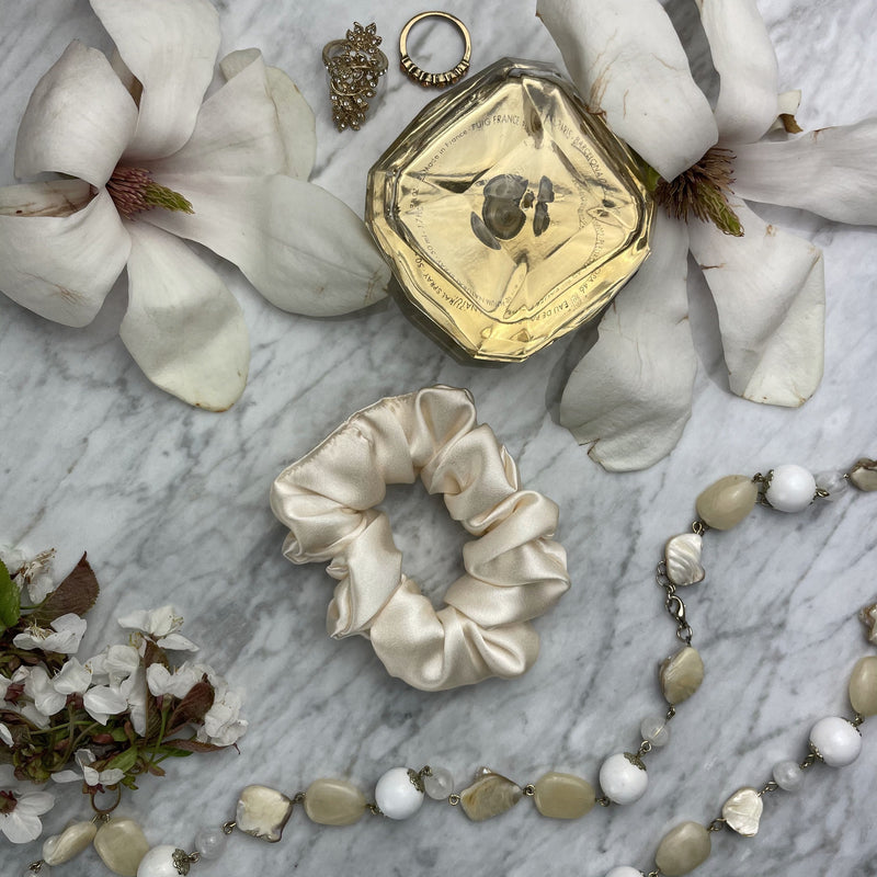 Champagne Silk Scrunchie - Regular