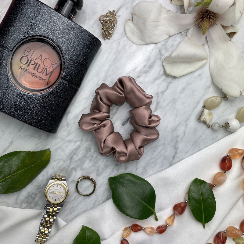 Bronze Silk Scrunchie - Regular