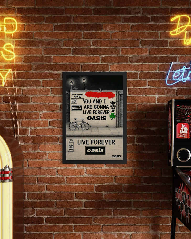 Live Forever - Oasis Inspired Graffiti Poster