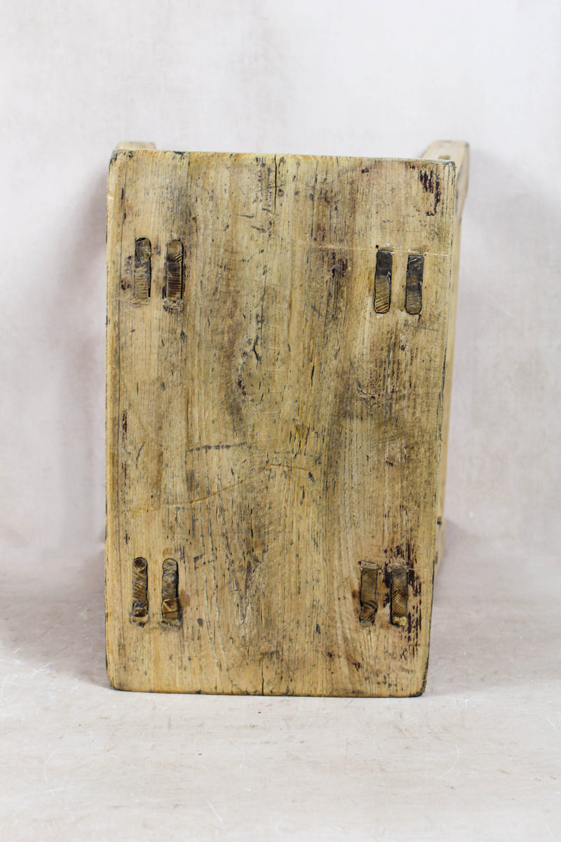 Vintage Rustic Elm Wood Stool - Medium - No 78