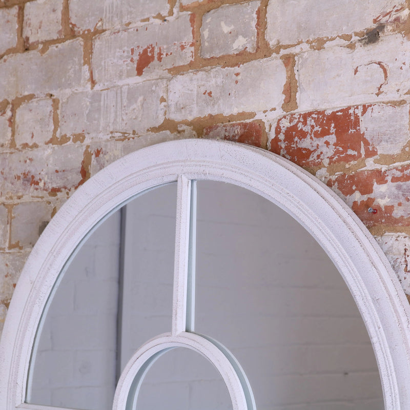 Panna Rustic Window Style Mirror White Frame