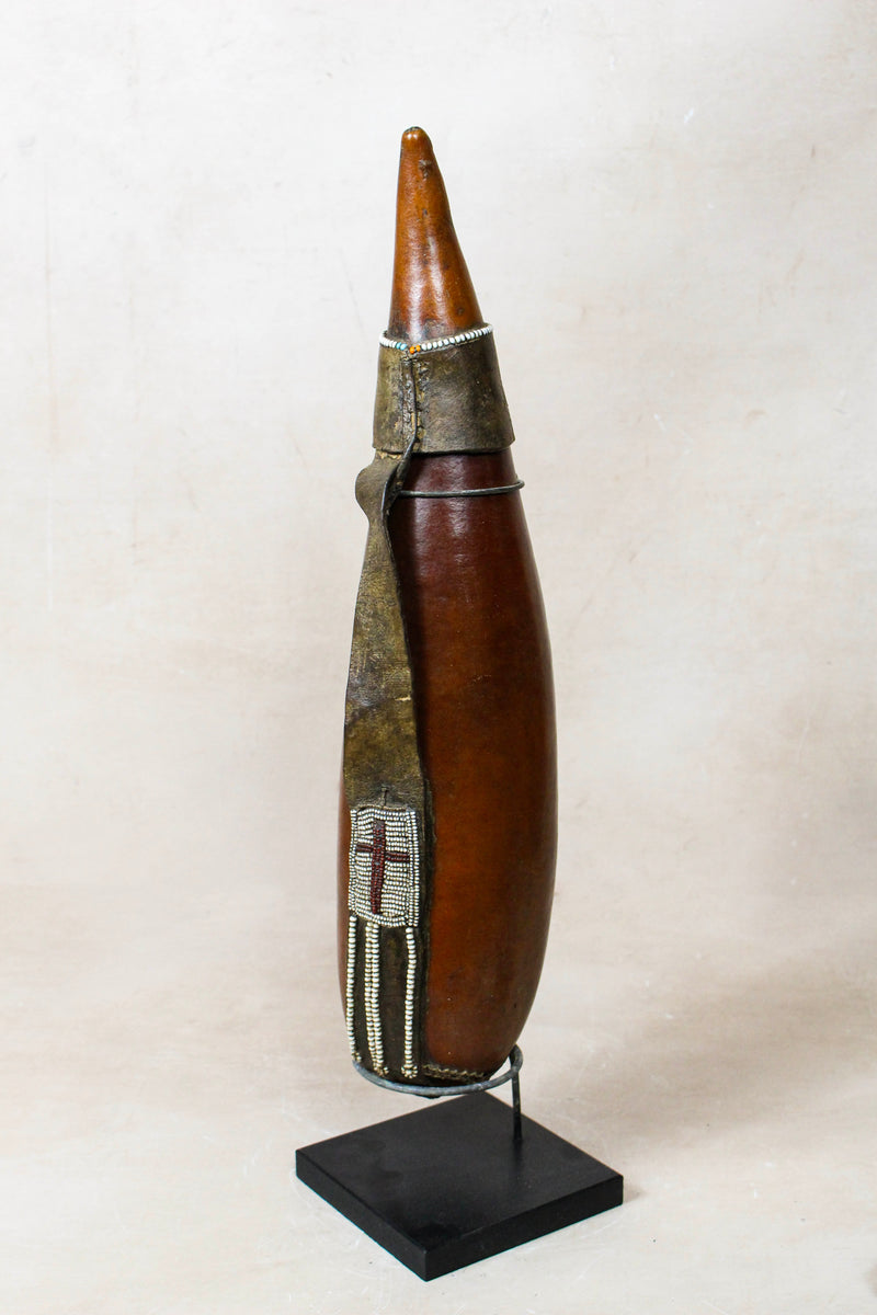 Vintage Beaded Maasai Calabash - Kenya - 52.9