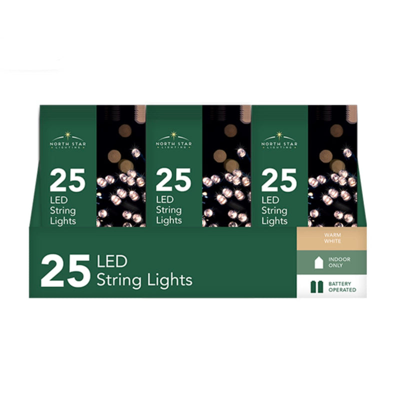 Warm white - battery operated string lights 2.7m