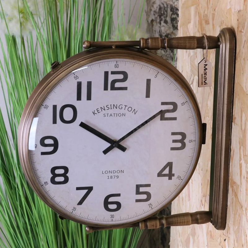 Kensington Station Railway Style Double Sided Clock