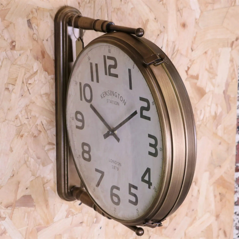 Kensington Station Railway Style Double Sided Clock