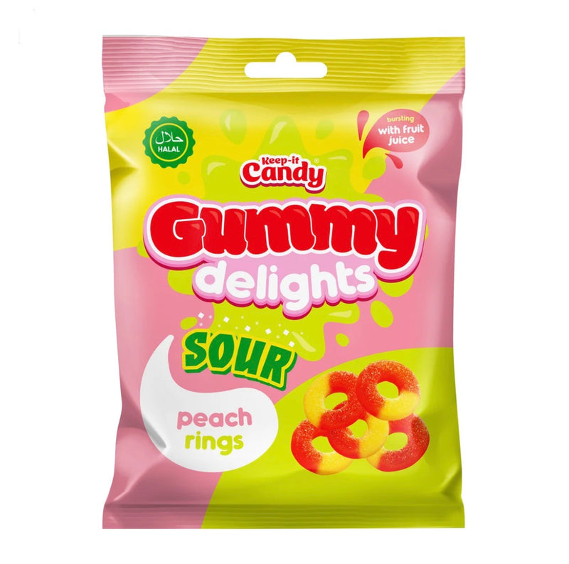 Keep It Candy - sour gummy peach rings 160g