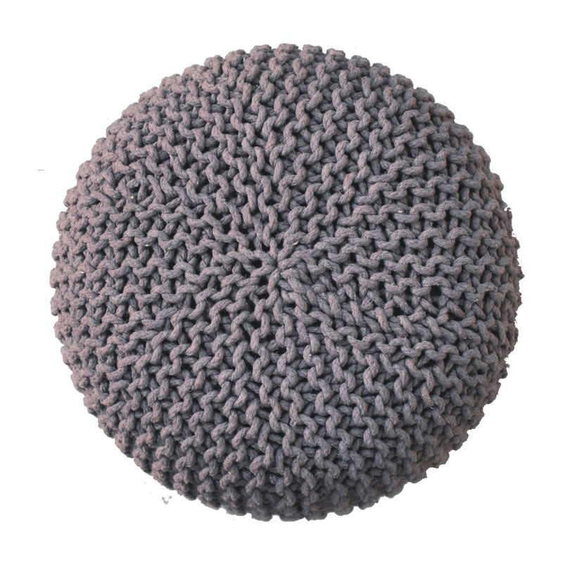 Artisan Furniture Solid Mango Wood Keeva Grey Round Footstool