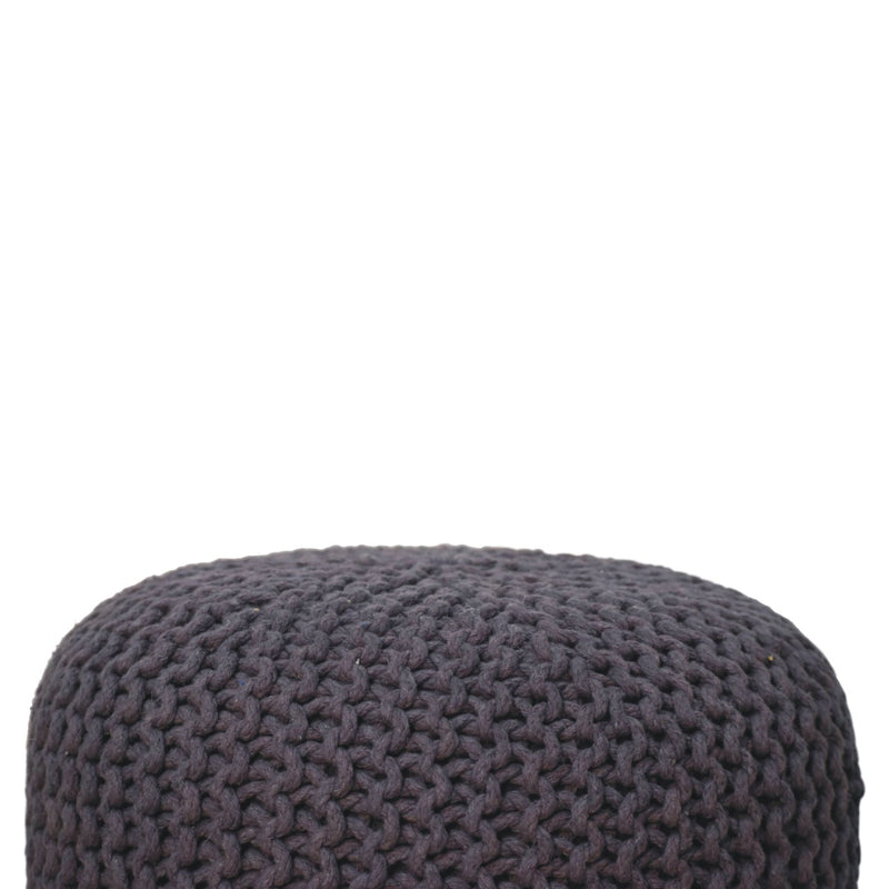 Artisan Furniture Solid Mango Wood Keeva Grey Round Footstool