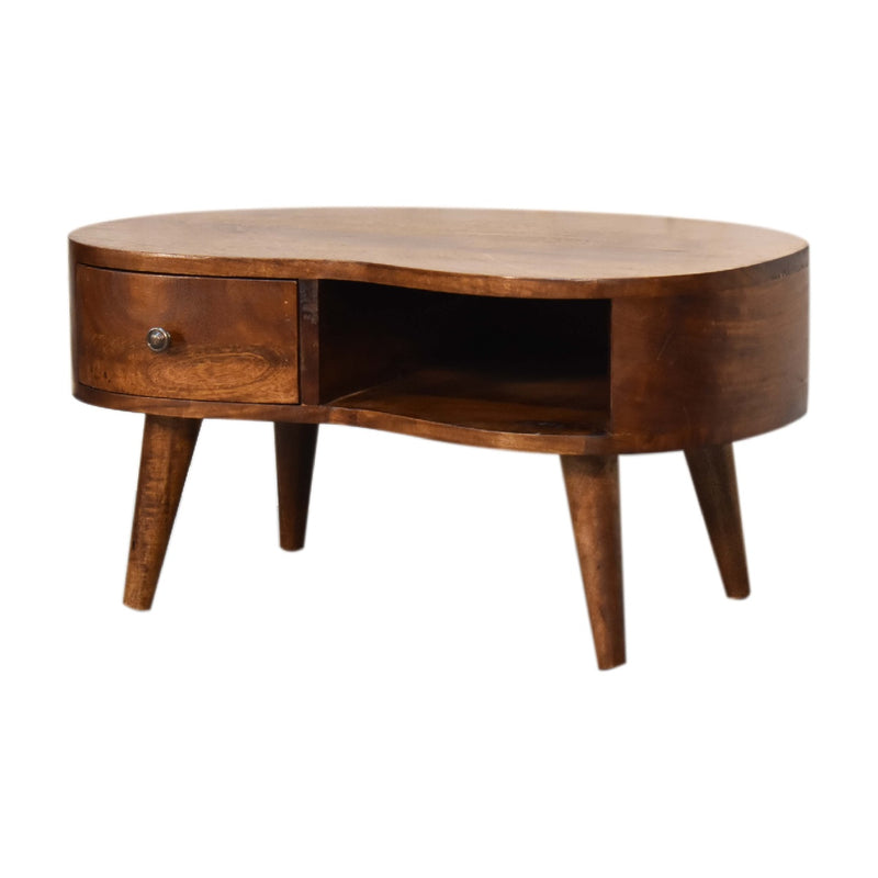 Artisan Furniture Solid Wood Mini Chesnut Wave Coffee Table