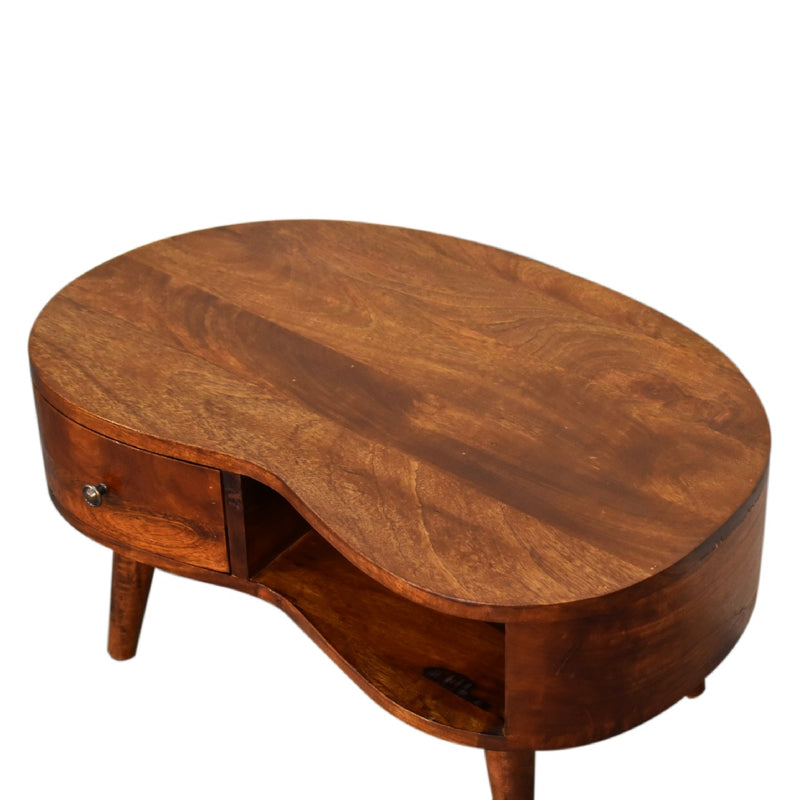 Artisan Furniture Solid Wood Mini Chesnut Wave Coffee Table