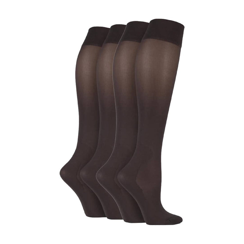 2 Pack Ladies 40 Denier Compression Knee High Energising Socks