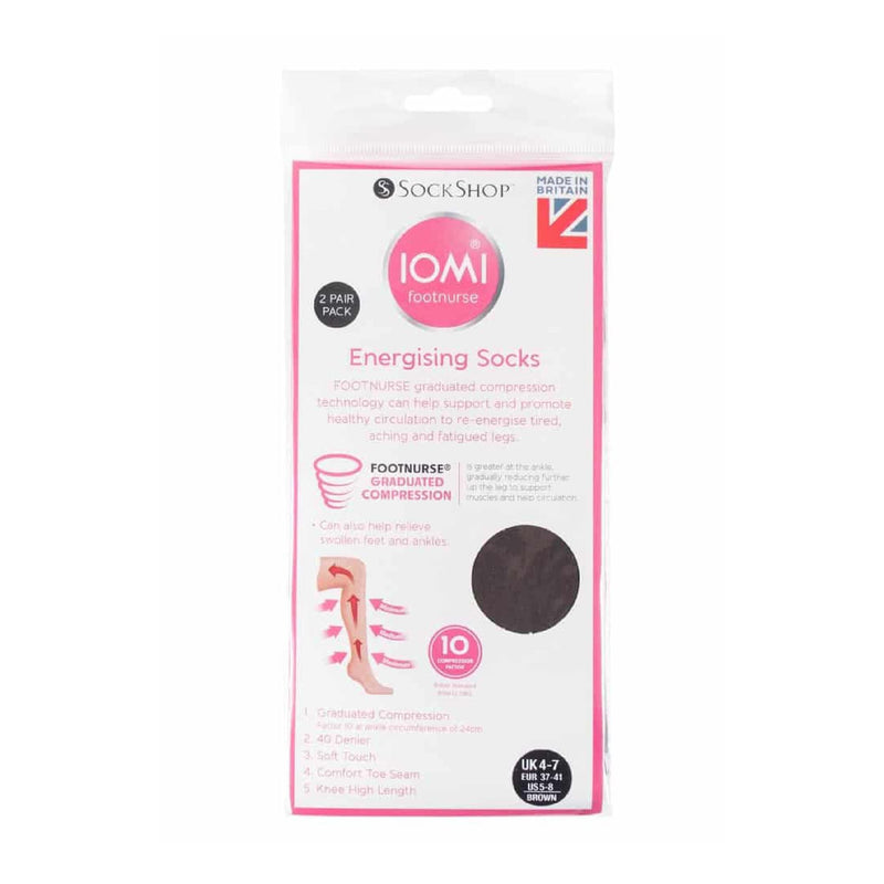 2 Pack Ladies 40 Denier Compression Knee High Energising Socks