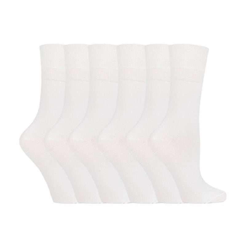6 Pack Ladies Non Elastic Cotton Diabetic Socks with Seamless Toe