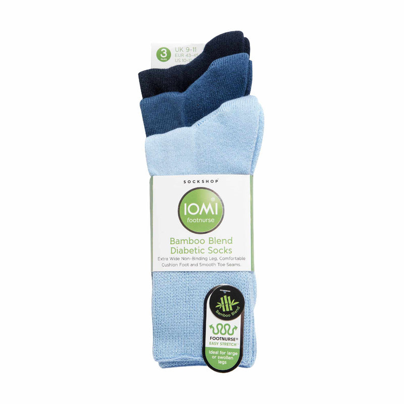 3 Pack Extra Wide Bamboo Diabetic Socks for Swollen Legs