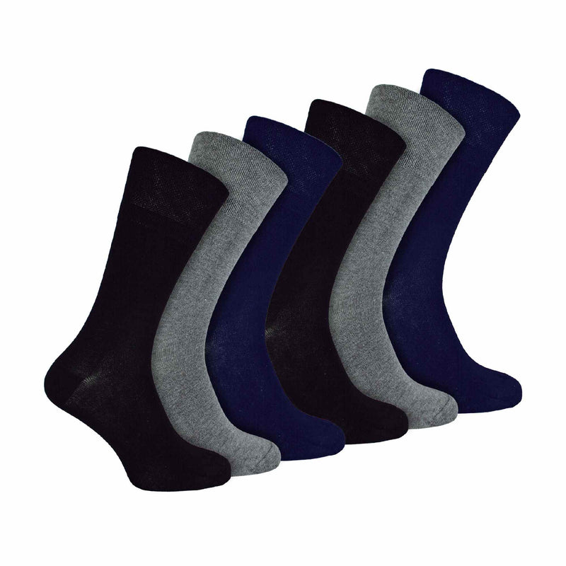 6 Pack Mens Non Elastic Bamboo Diabetic Socks