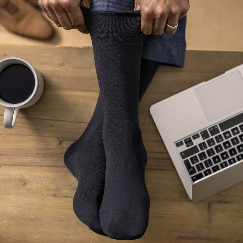 6 Pack Mens Non Elastic Bamboo Diabetic Socks