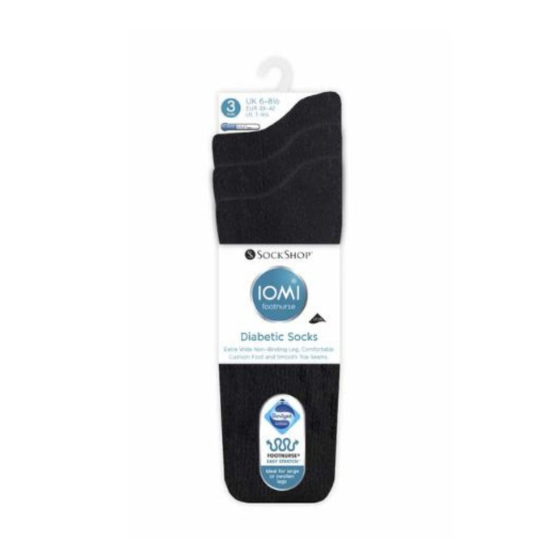3 Pack Extra Wide Cotton Diabetic Socks for Swollen Legs