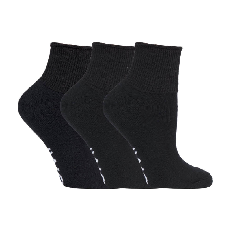 3 Pack Extra Wide Cotton Low Cut Ankle Diabetic Socks