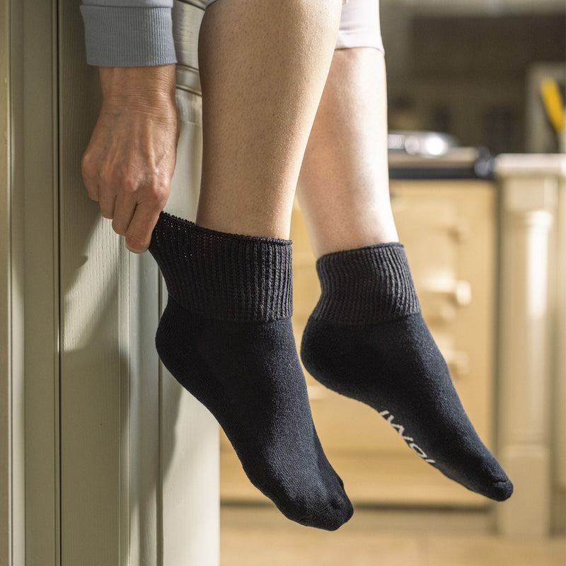 3 Pack Extra Wide Cotton Low Cut Ankle Diabetic Socks