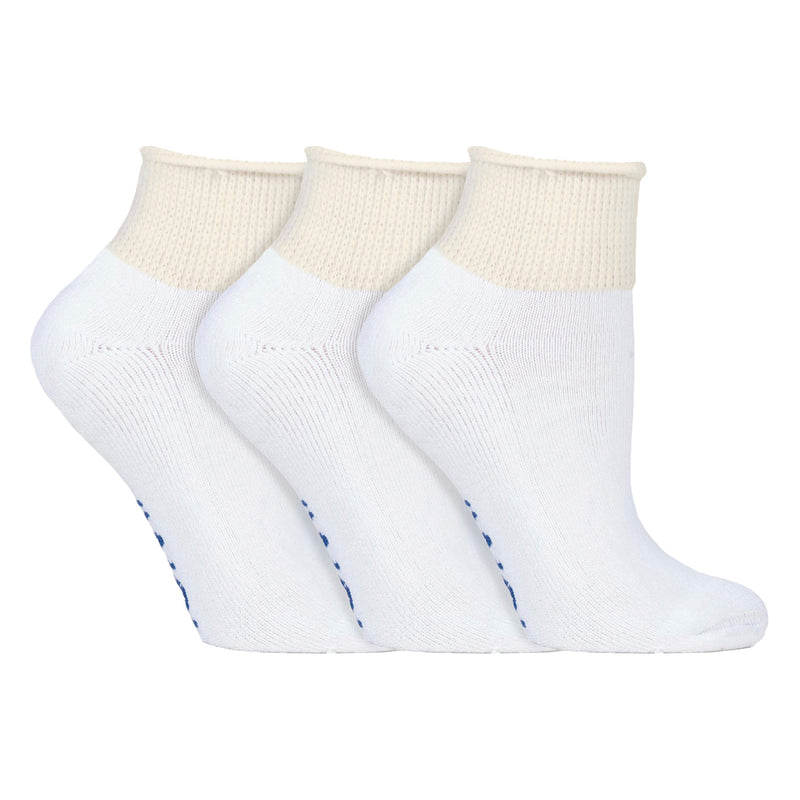 3 Pack Extra Wide Cotton Low Cut Ankle Diabetic Socks
