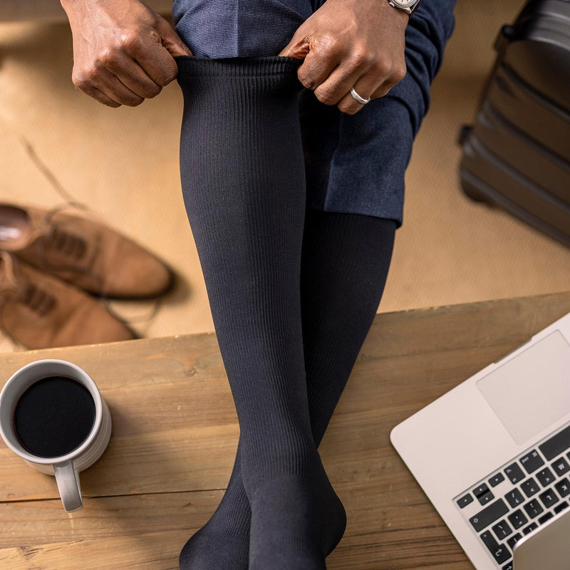 1 Pack Mens 18 mmHg Graduated Compression Flight Socks for DVT