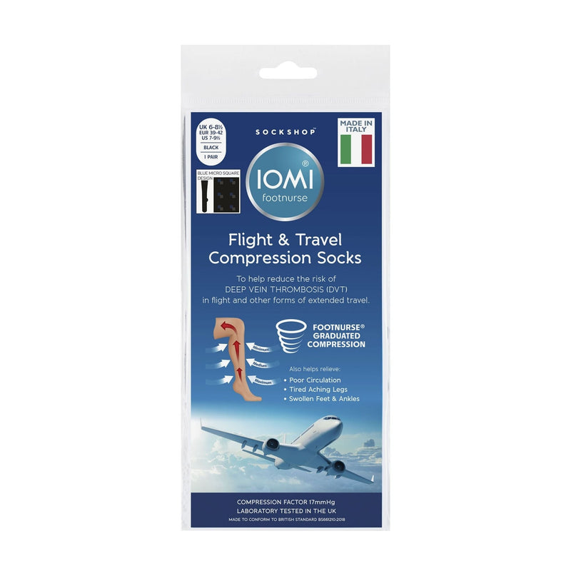 1 Pack Mens 18 mmHg Graduated Compression Flight Socks for DVT