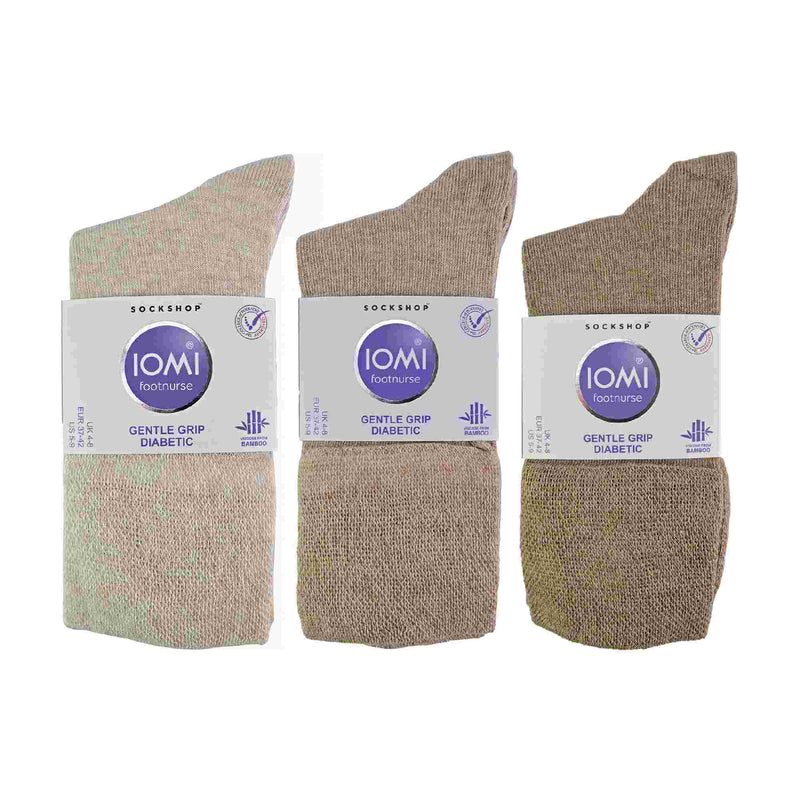 6 Pack Ladies Non Elastic Bamboo Diabetic Socks
