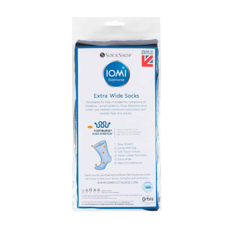 1 Pack Extra Wide Loose Fit Cotton Oedema Socks for Swollen Ankles