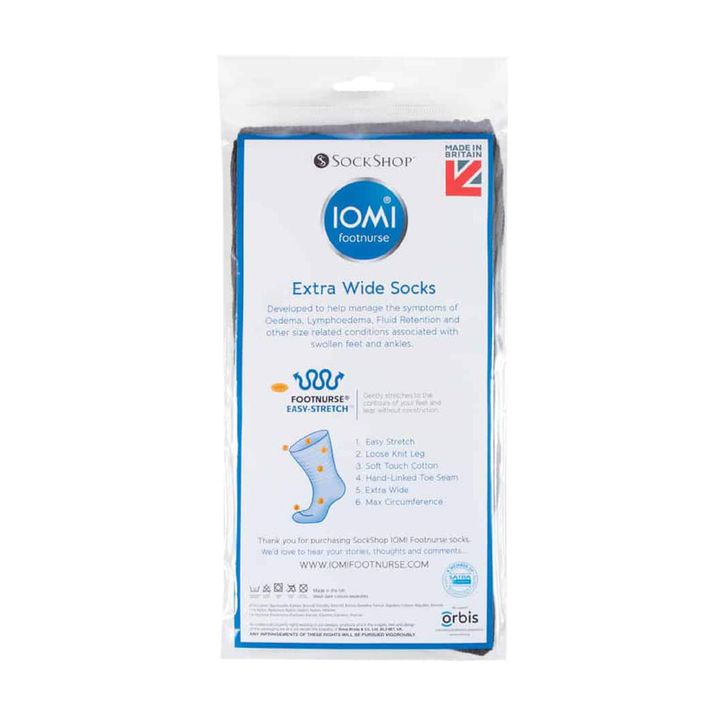 1 Pack Extra Wide Loose Fit Cotton Oedema Socks for Swollen Ankles