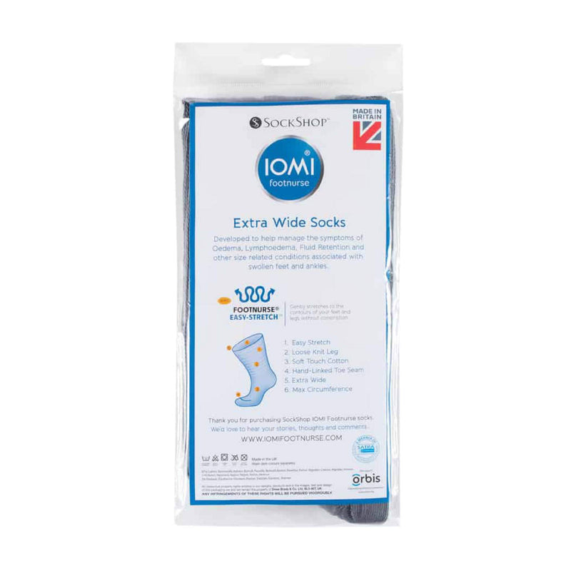 1 Pack Extra Wide Loose Fit Cotton Oedema Socks for Swollen Ankles