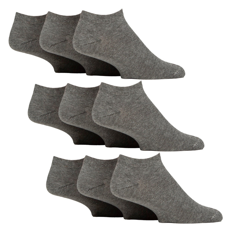 9 Pack Mens Diabetic Trainer Socks | Non Elastic Extra Wide Ankle Socks