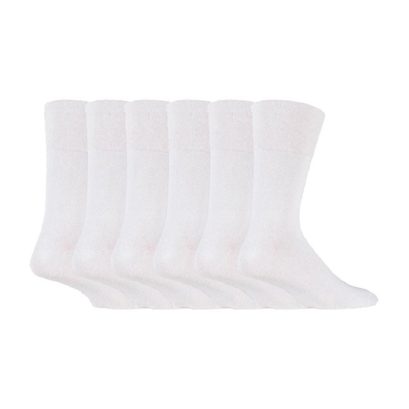 6 Pack Mens Non Elastic Cotton Diabetic Socks with Seamless Toe 12-14 UK