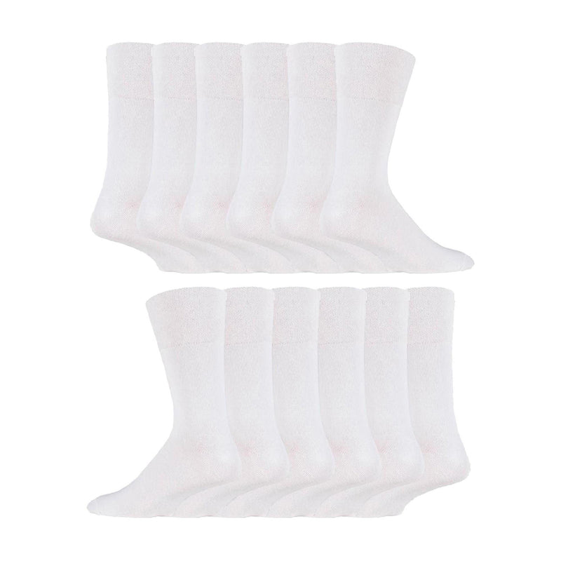 12 Pairs Mens Gentle Grip Top Diabetic Socks | Non Elastic Cotton Socks