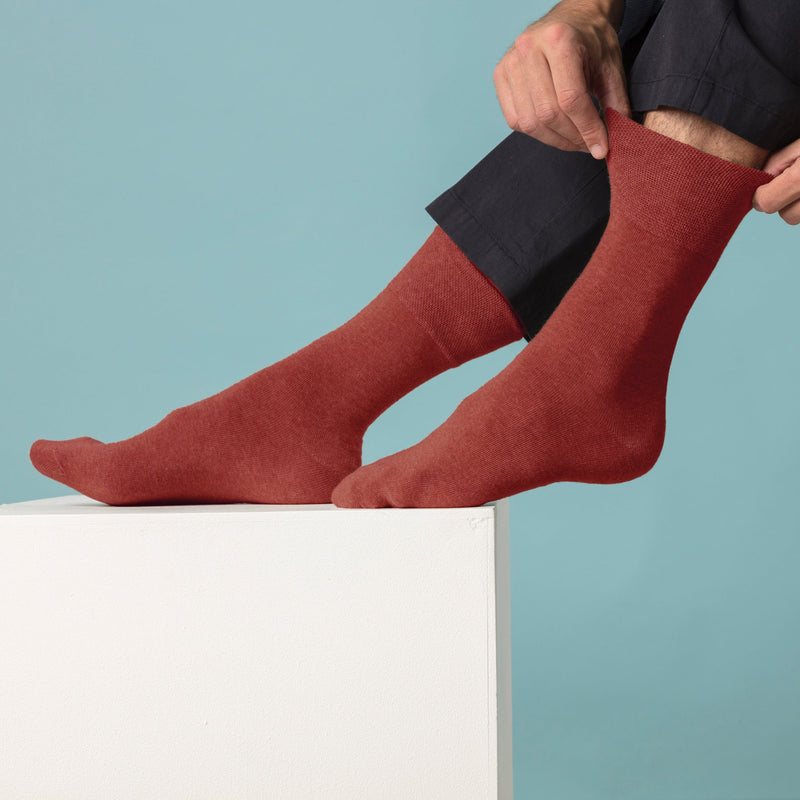 6 Pack Mens Non Elastic Cotton Diabetic Socks with Seamless Toe