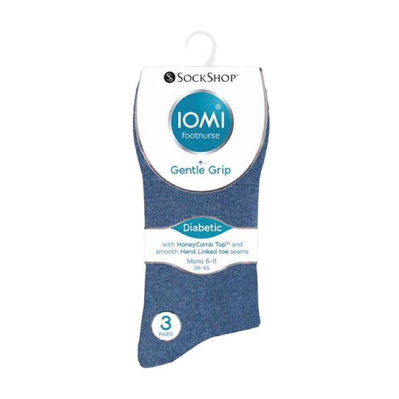 6 Pack Mens Non Elastic Cotton Diabetic Socks with Seamless Toe 12-14 UK