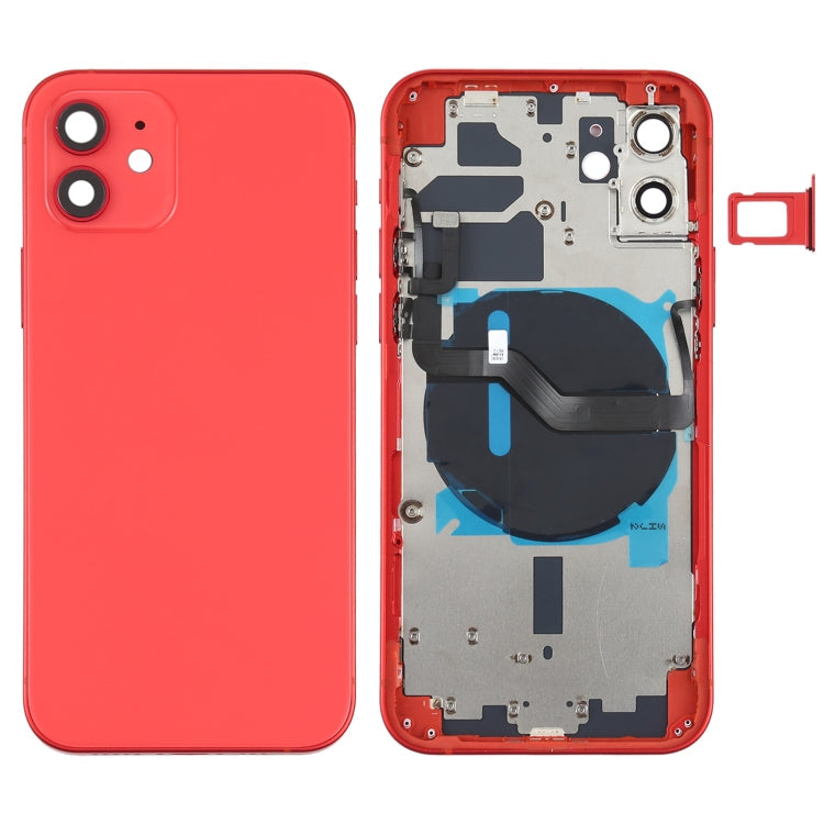 Battery Back Cover (with Side Keys & Card Tray & Power + Volume Flex Cable & Wireless Charging Module) for iPhone 12, For iPhone 12
