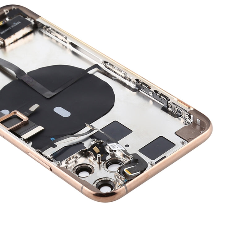 Battery Back Cover Assembly (with Side Keys & Power Button + Volume Button Flex Cable & Wireless Charging Module & Motor & Charging Port & Speaker Ringer Buzzer & Card Tray & Camera Lens Cover) for iPhone 11 Pro, For iPhone 11 Pro...