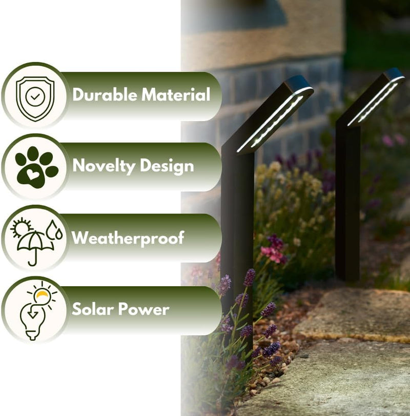 3 Pack Solar Garden Stake Lights Waterproof 61cm LED