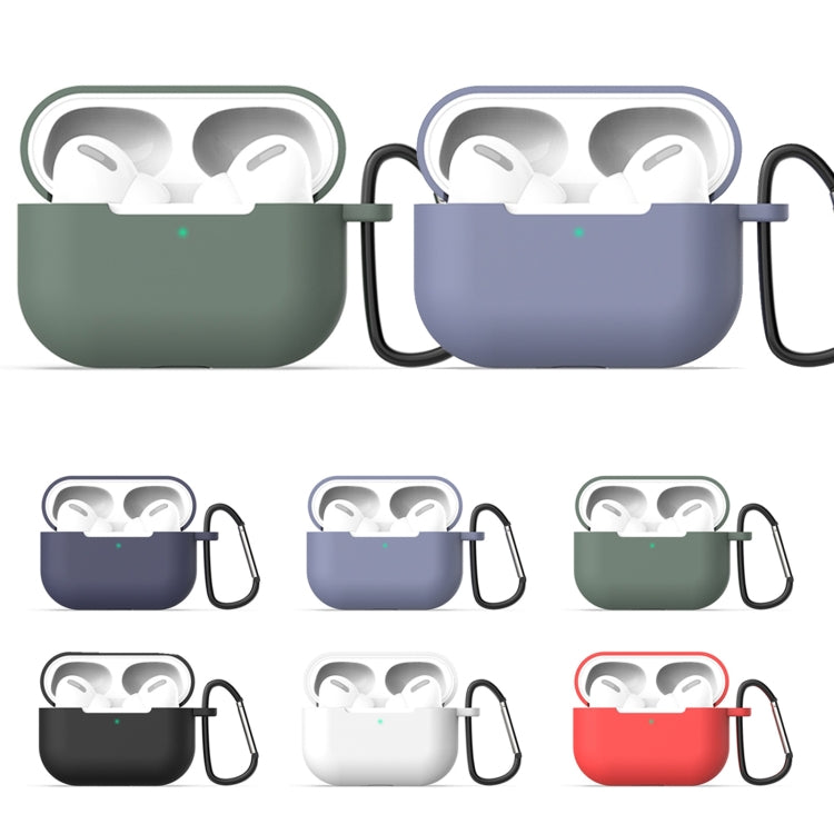 For AirPods Pro Silicone Earphone Protective Case + Hook + Anti-lost Rope 3 in 1 Set, For AirPods Pro