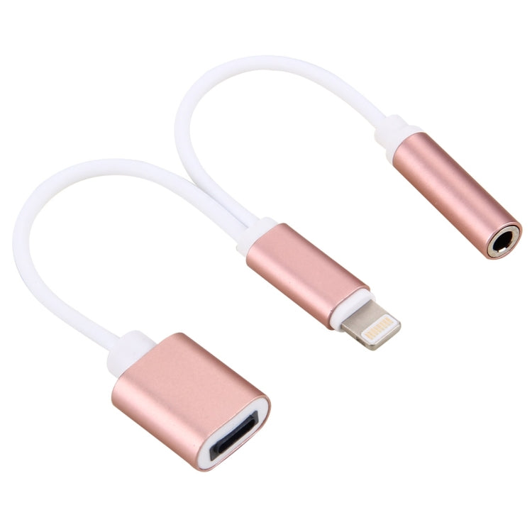 10cm 8 Pin Female & 3.5mm Audio Female to 8 Pin Male Charger Adapter Cable, Support All IOS Systems